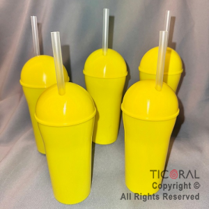 VASO DOMO CON SORBETE 400 ML AMARILLO x 5